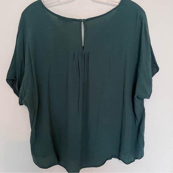 Madewell V-neck Green Short Sleeve relaxed fit top blouse size medium oversized - Picture 5 of 8